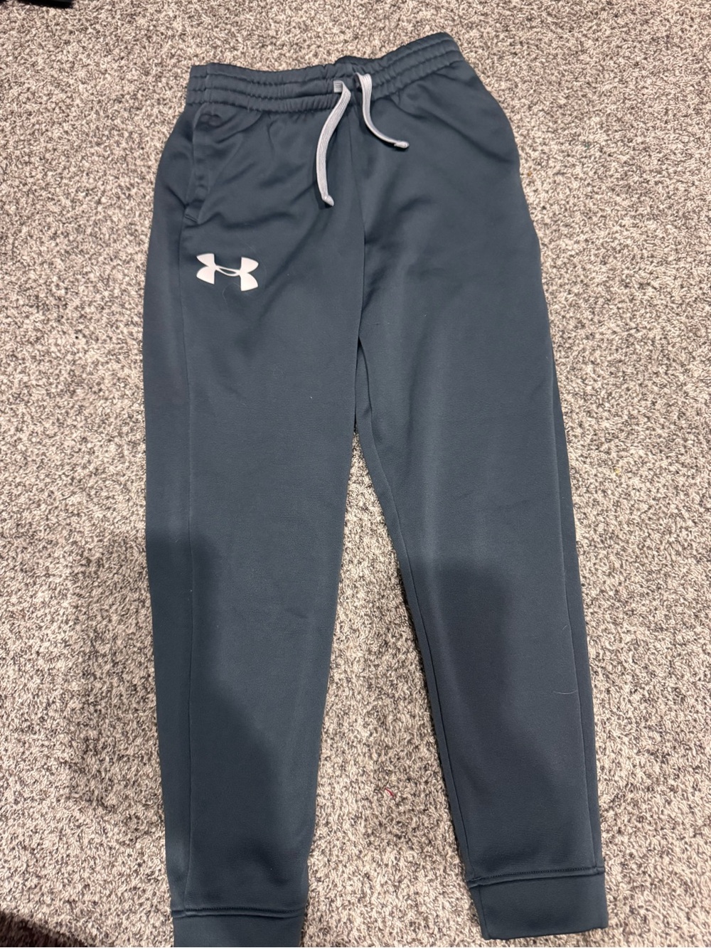 Under Armour Kids' Dark Teal Jogger Pants with White Logo